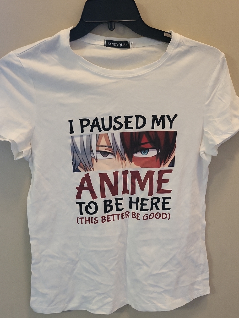 Fancyqube Kids White Short Sleeve "I Paused My Anime" Tee